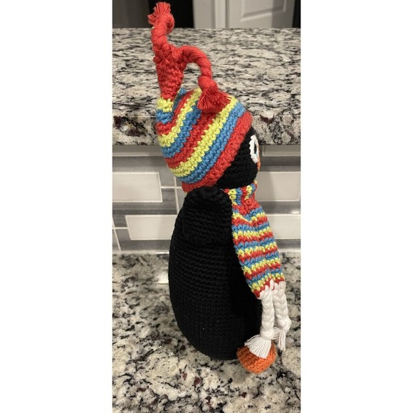Pebble Crochet Knit Penguin Doll Baby Soft Toy Rattle Organic Hathay Bunano - Picture 5 of 6